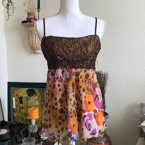 100% silk beaded top